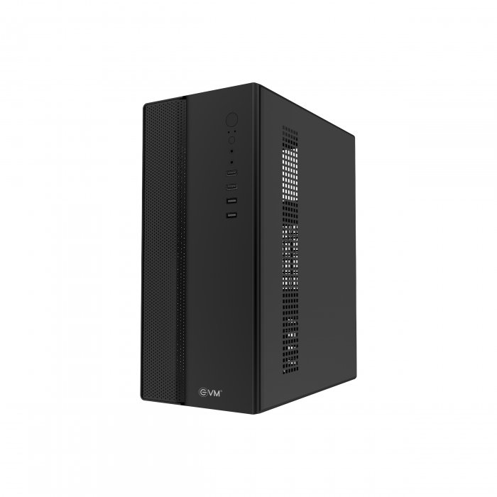 Cabinet EVM Enigma 054 | Micro ATX Computer Case With Inbuilt SMPS 500W, Heavy Steel Metal Body, Black