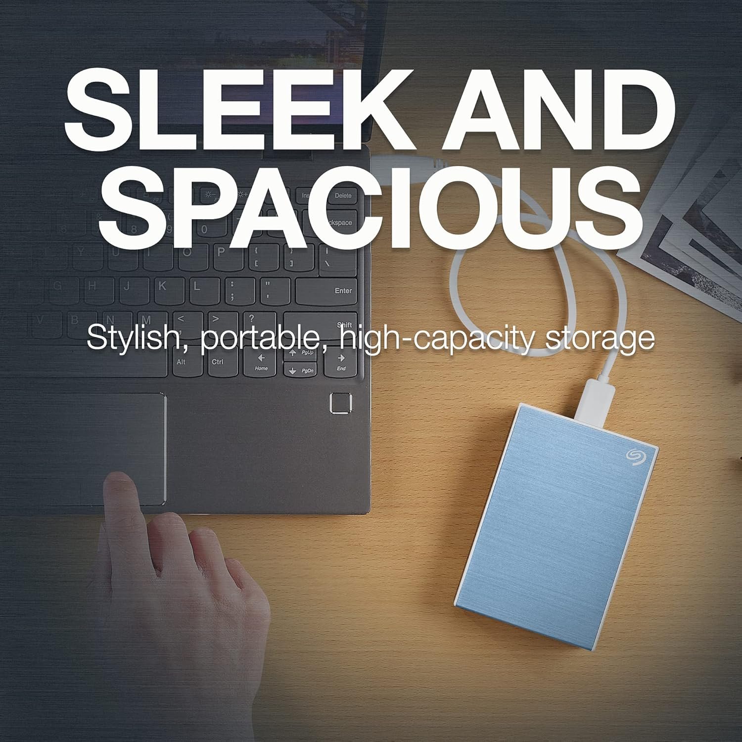Harddisk Seagate One Touch 4TB STKZ4000402 | External HDD With Password Protection, For Windows & Mac, With 3 Yr Data Recovery Services, Light Blue