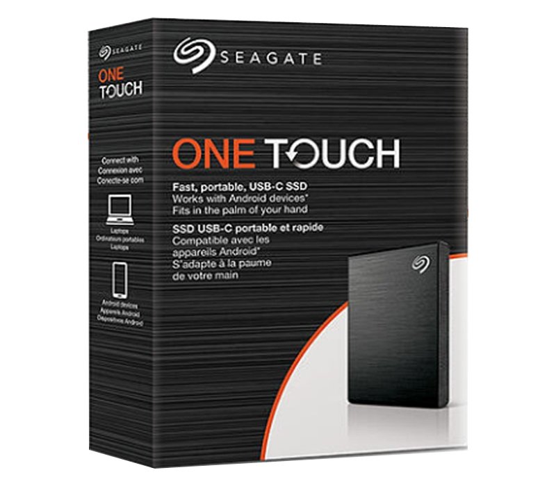Harddisk Seagate One Touch 1TB STKG1000400 External SSD | Upto 1000Mb/s, For Windows, Mac, Android App, 3yr Data Recovery Services, Portable Solid State Drive, 6 Month Mylio Create, Black