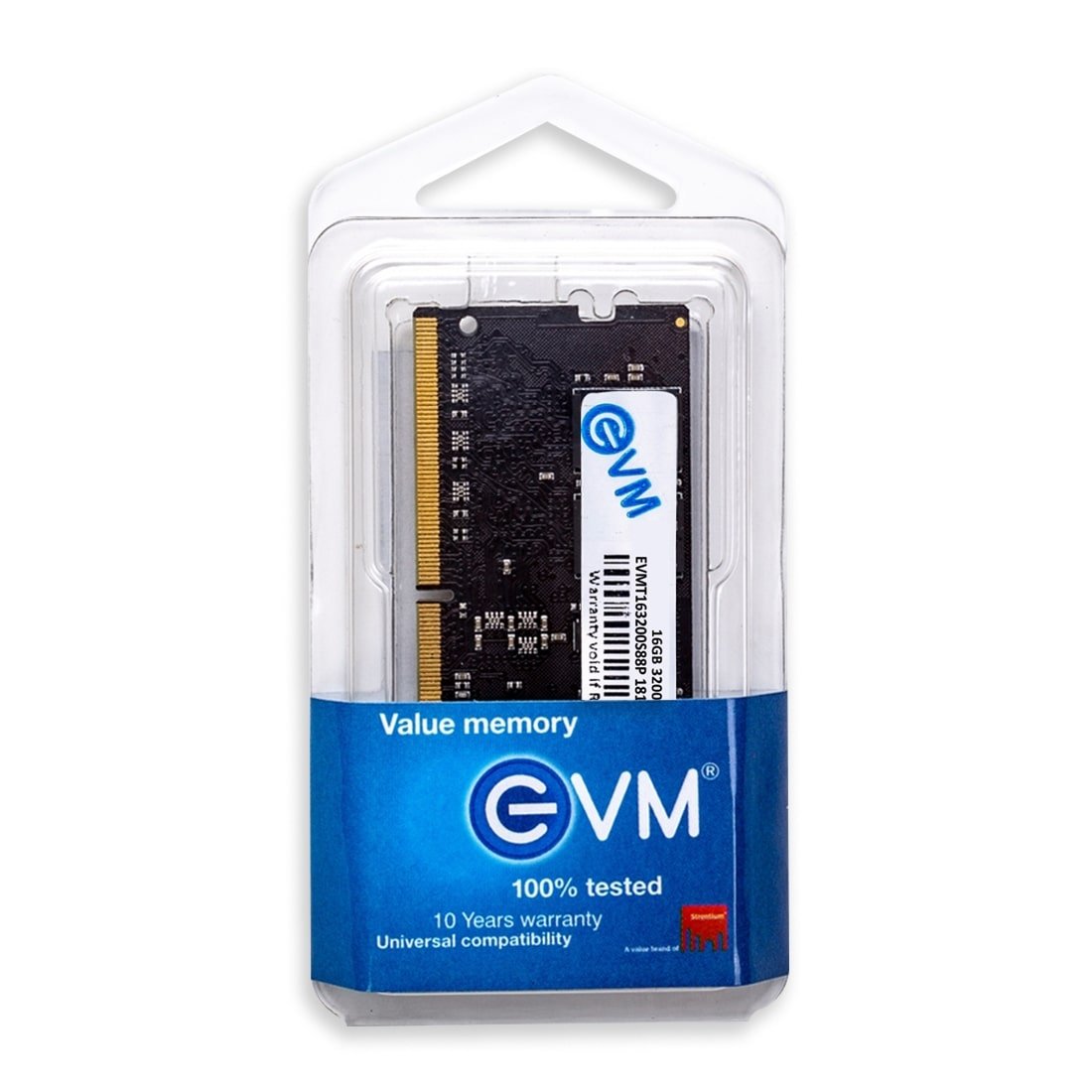 Ram EVM 16GB DDR4 3200MHz SODIMM EVMT16G3200S88P | Laptop RAM, Unleash Your System's Full Potential, Perfect For Gamers, Office Work & More