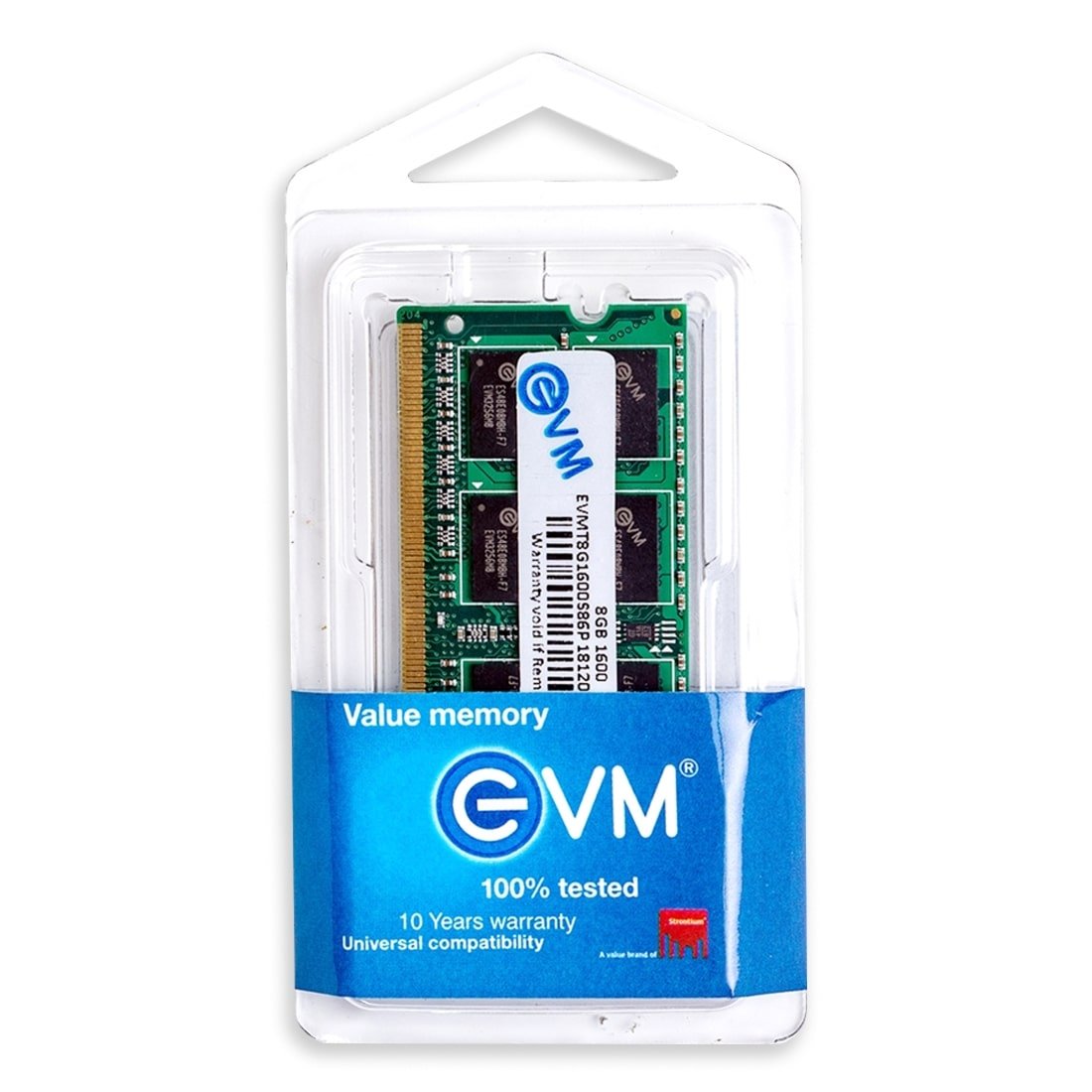 Ram EVM 8GB DDR3 1600MHz SODIMM EVMT8G1600S86P | Laptop RAM, High Speed Performance, Low Voltage Requirement