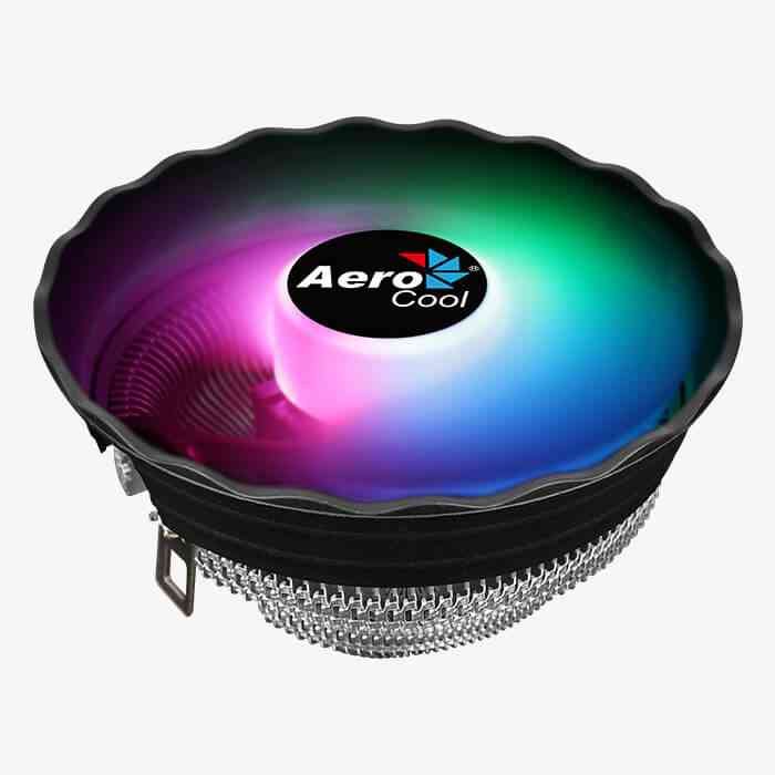Cooling Fan Aerocool Air Frost Plus ACTC-AF30017.04 | FRGB CPU Air Cooler With 3 Pin Connector Featuring Stylish Fixed RGB LED Lighting Design, Support LGA 1700, Black