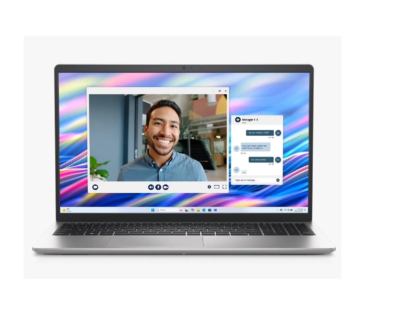 Laptop Dell 15 DC15250 | 15.6″ FHD anti-glare IPS 120Hz display (250 nits). Intel Core i7-1355U (13th Gen), 16GB DDR4 RAM, 512GB NVMe SSD. Windows 11, Office H&S 2024, M365, backlit keyboard, no FPR, backpack, Platinum Silver.