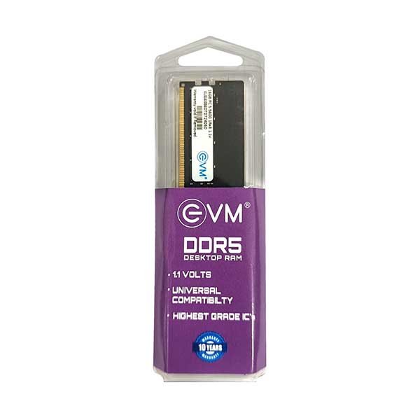 Ram EVM 8GB DDR5 5600 MHZ Desktop EVMT8G5600U88P | High Speed Performance, Ideal For Gaming & Editing, Compatible With Intel, AMD & Mac Systems