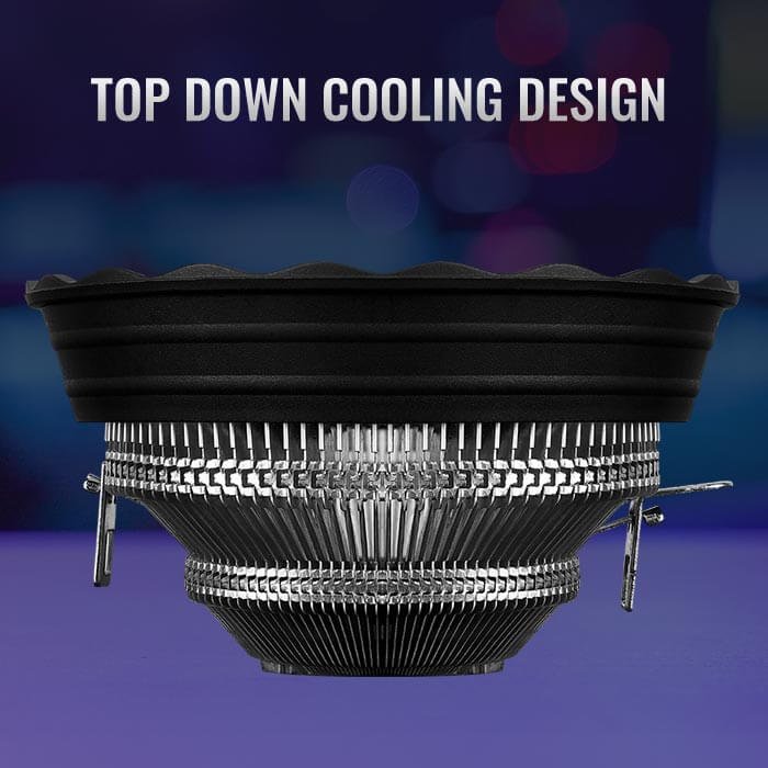 Cooling Fan Aerocool Air Frost Plus ACTC-AF30017.04 | FRGB CPU Air Cooler With 3 Pin Connector Featuring Stylish Fixed RGB LED Lighting Design, Support LGA 1700, Black