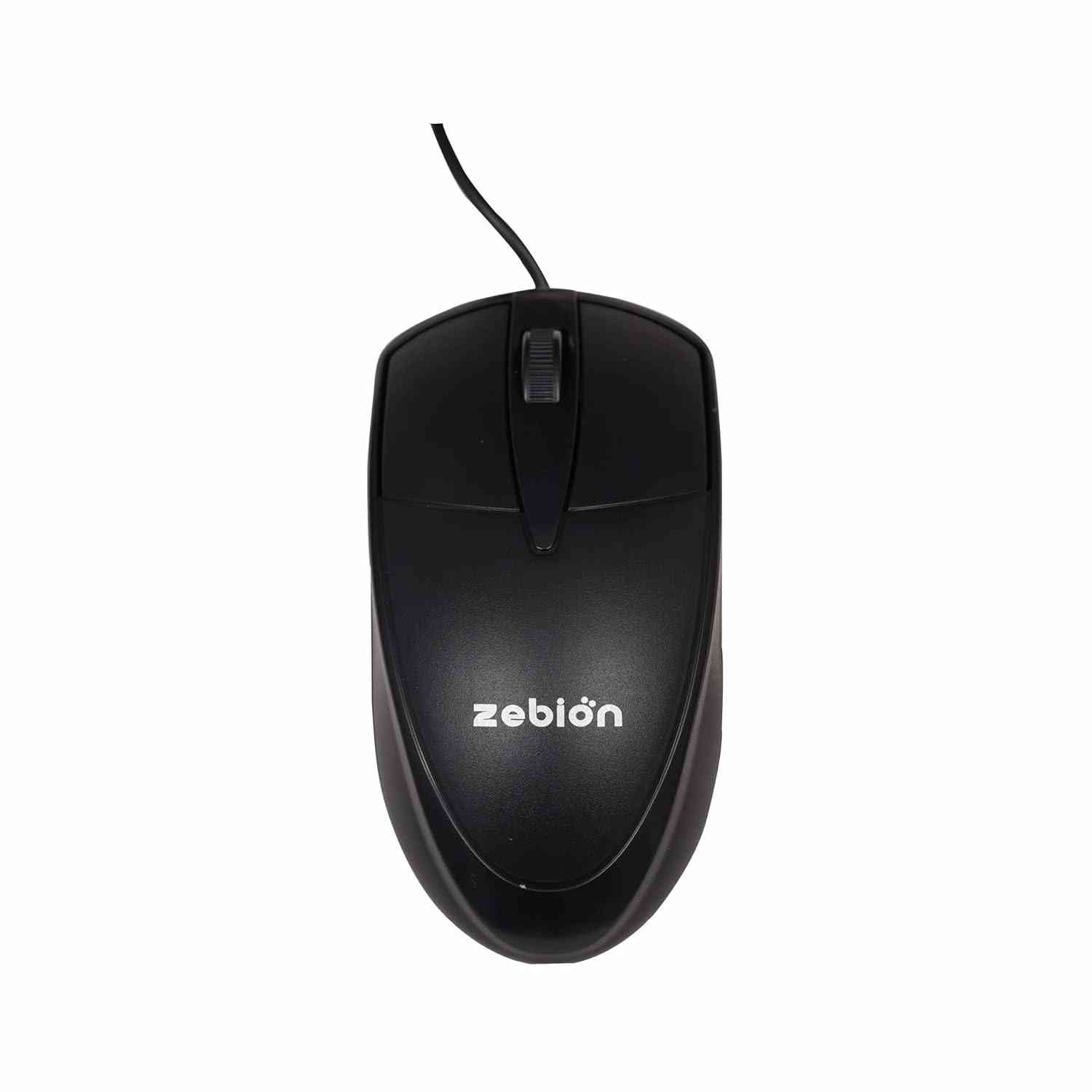 Mouse Zebion Quick MOU0055 | USB Optical Wired Mouse with 1000 DPI, Ergonomic Design with Comfortable Feel, Latest Optical Technology, Plug & Play, Black