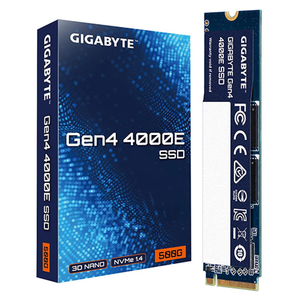 Harddisk Gigabyte Gen4 4000E 500GB SSD | M.2 2280 NVMe 1.4, PCIe 4.0 x4, 3D NAND, Up to 3600MB/s Read & 3000MB/s Write