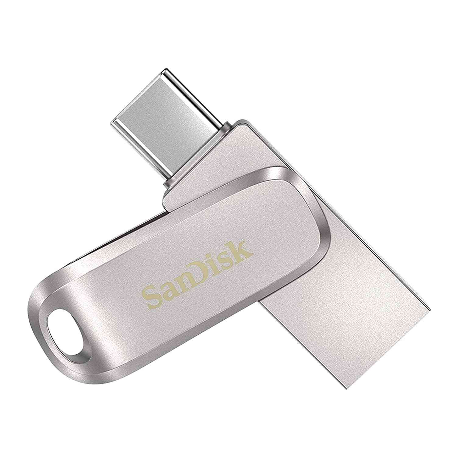 Pendrive SanDisk Ultra Dual Drive Luxe 1TB, USB 3.1 (Type-A), USB 3.1 (Type-C) Flash Drive, Swivel Design, SDDDC4-1T00-I35, Silver