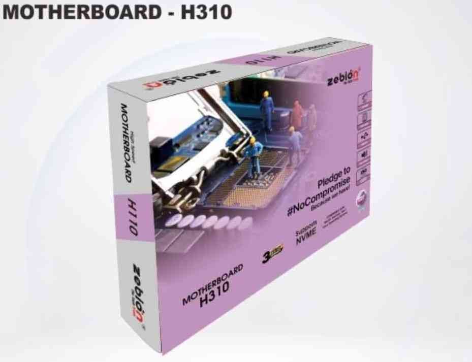 Motherboard Zebion Marlin H310-NVME MicroATX Motherboard LGA 1151 Socket, DDR4 Support, VGA, HDMI, Supports 8th / 9th Gen Intel Core / Pentium Gold / Celeron Processors