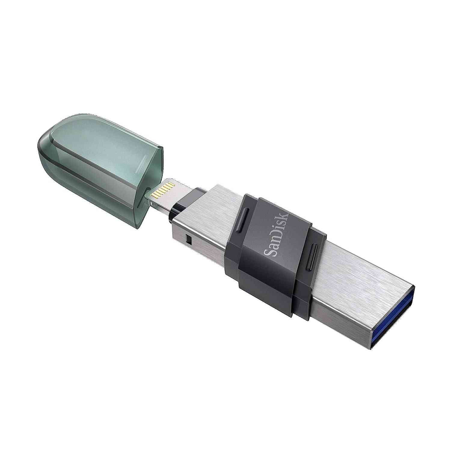 Pendrive SanDisk iXpand 256GB SDIX90N-256G-GN6NE | USB 3.0 Flash Drive Flip for iOS and Windows, Metallic