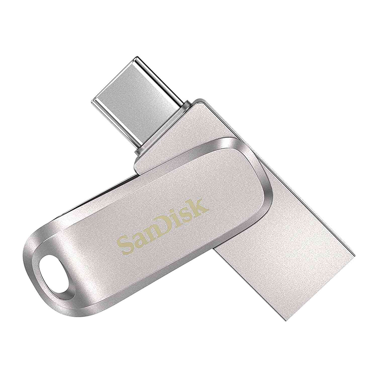 Pendrive SanDisk Ultra Dual Drive Luxe 256GB, USB 3.1 (Type-A), USB 3.1 (Type-C) Flash Drive, Swivel Design, SDDDC4-256G-I35, Silver
