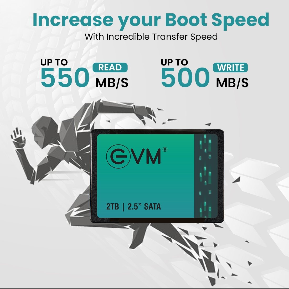 Harddisk EVM 2TB EVM25/2TB 2.5 Inch SATA 3.0 Internal SSD | Read 550MB/s & Write Speed 500MB/s