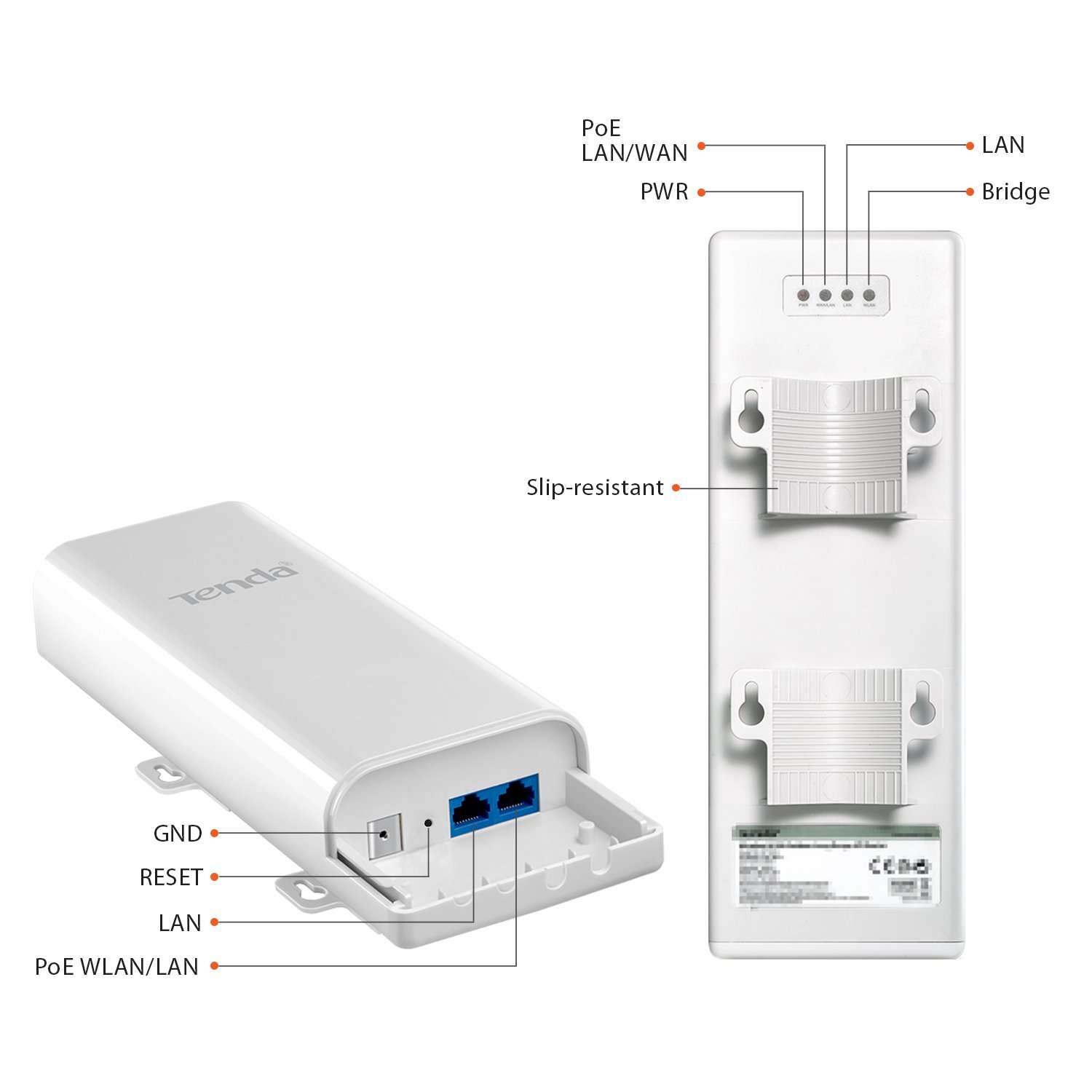 Outdoor CPE Tenda O3 2.4GHz N150 Long Range Smart Manage Outdoor CPE | 12dBi, 5km+ | Point to Point Wireless Bridge | Fast Ethernet PoE Ports | AP/Station/WISP/P2MP/Repeater/Router | 6KV Lightning Protection, White