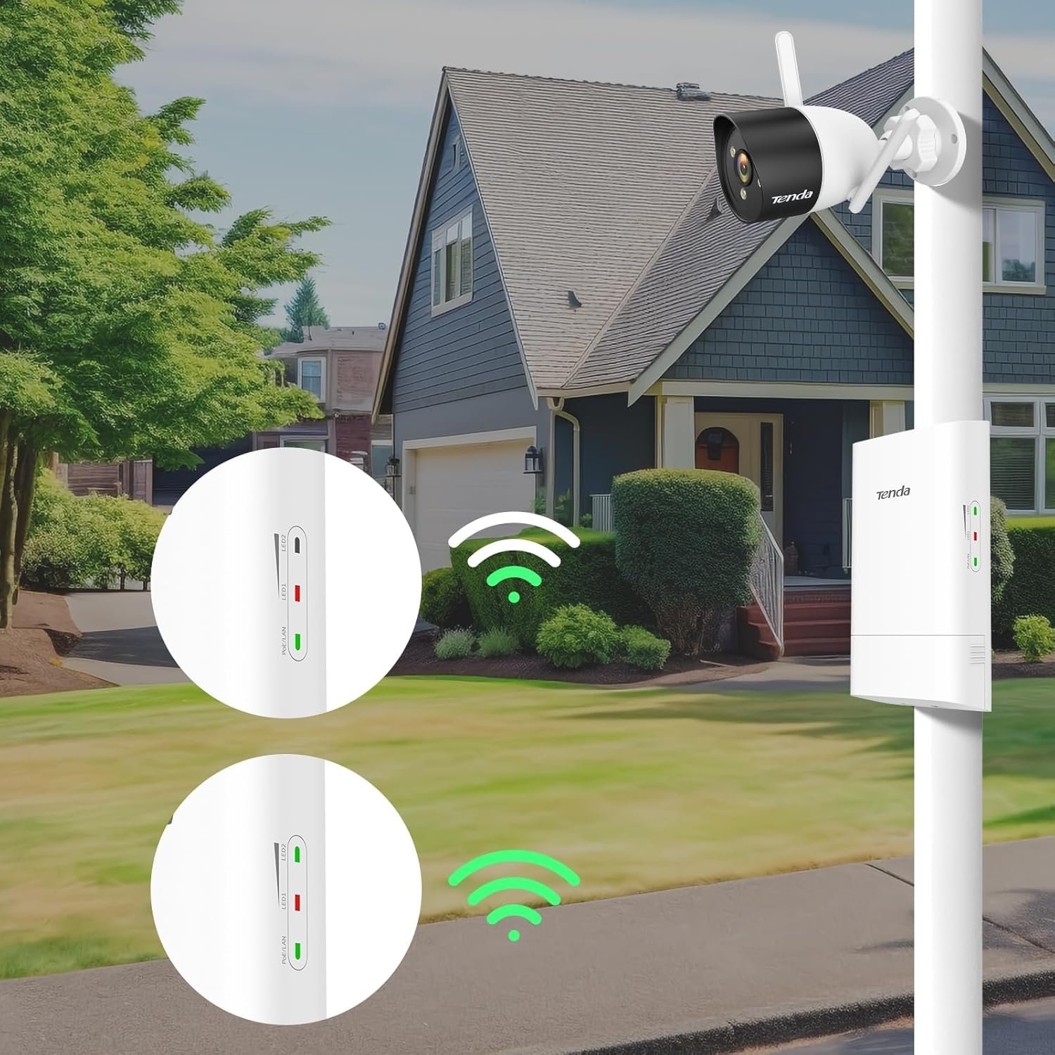 Outdoor CPE Tenda TEI-O1 2.4GHz 300Mbps 500m 8dBi Outdoor Point-to-Point CPE with Auto-Bridge, White