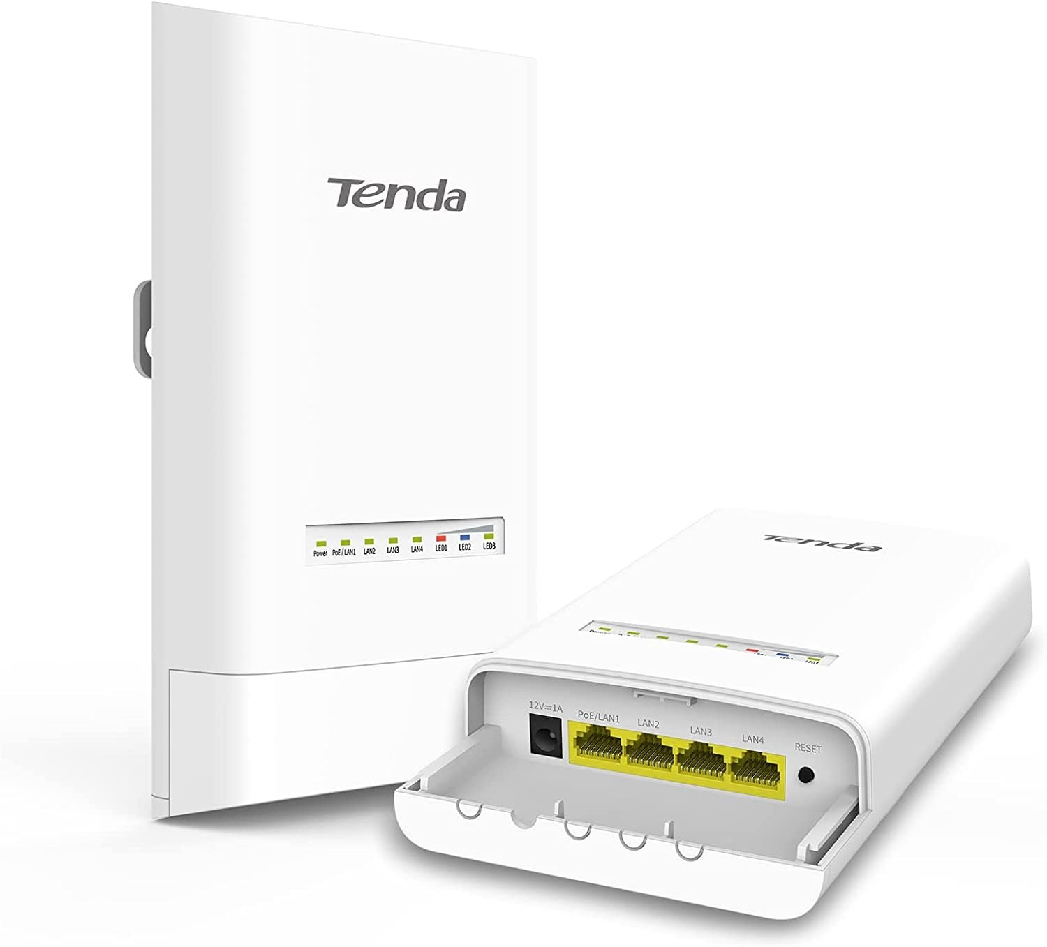 Outdoor CPE Tenda TEI-OS3 | 5GHz 11AC 867Mbps Long Range Smart Manage Outdoor CPE, 12dBi, 5km+, Point to Point Wireless Bridge, Four Fast Ethernet Ports, IP65 Weatherproof, 6KV Lightning Protection, White