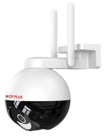 Security Camera CP Plus CP-Z43Q | 4MP WI-FI Full Color Outdoor Smart Security Camera, CTC Technology, 360˚With Pan & Tilt, Two Way Talk, Human Detection, Night Vision, Supports SD Card Upto 128 GB, Alexa & Google, White