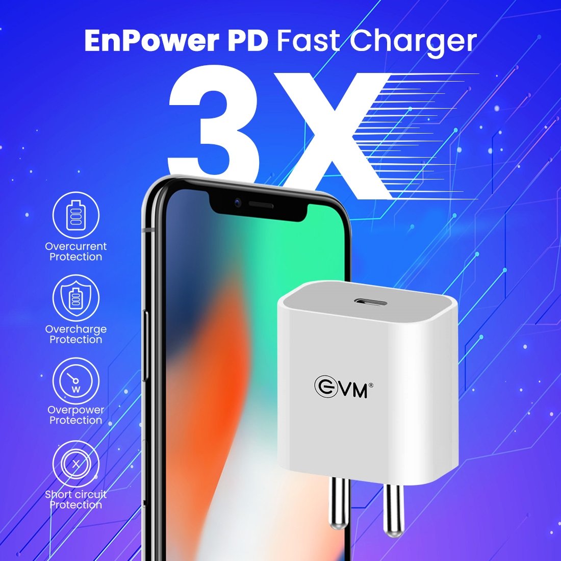 Charger EVM Enpower EVM-PD-011 | 22.5W PD Charger, White
