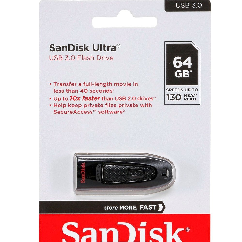 Pendrive SanDisk 64GB Ultra USB 3.0 Flash Drive - 100MB/s | SDCZ48-064G-I35