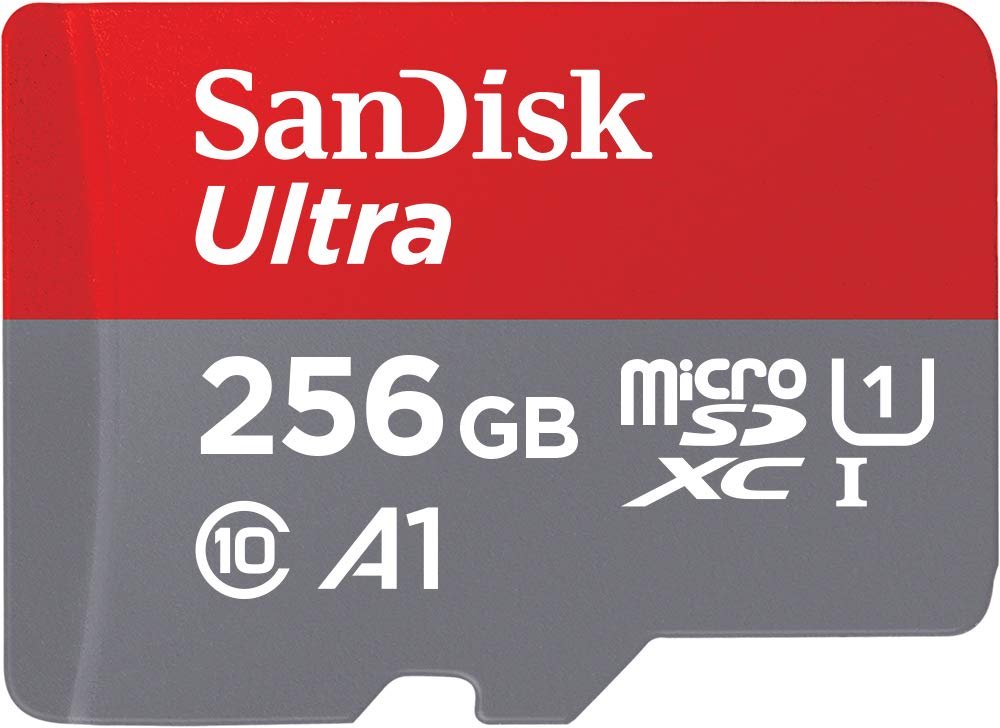 Card Micro SD SanDisk 256GB Ultra microSDXC UHS-I Memory Card with Adapter - 150MB/s, C10, U1, Full HD, A1 | SDSQUAC-256G-GN6MN