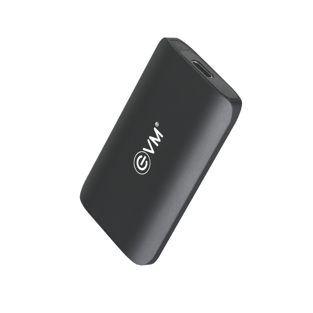 Harddisk EVM EnSave External SSD 256GB EPSSD/256GB | Smallest Portable SSD, 550 MB/s Read & 500 MB/s Write Speed, M.2 USB 3.1 Gen 2 Type C Interface, Compatible With All PCs & Laptops with USB Port, Black