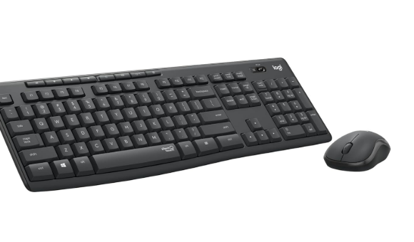 Keyboard + Mouse Combo Logitech MK345 Wireless Full-Sized Keyboard with Palm Rest and Comfortable Right-Handed Mouse, 2.4 GHz Wireless USB Receiver, Compatible with PC, Laptop - Black