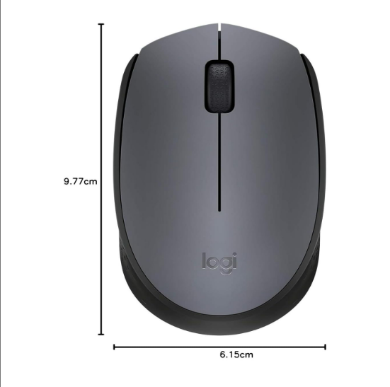 Mouse Logitech M171 Wireless | 2.4 GHz with USB Nano Receiver, Optical Tracking, Ambidextrous, PC / Mac / Laptop, Grey