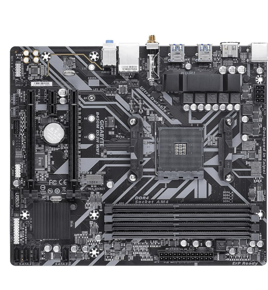 Motherboard Gigabyte GA-B450M-DS3H|SupportsAMD3rdGenRyzen|M.2|HDMI|DVI|USB 3.1|DDR4|MicroATX