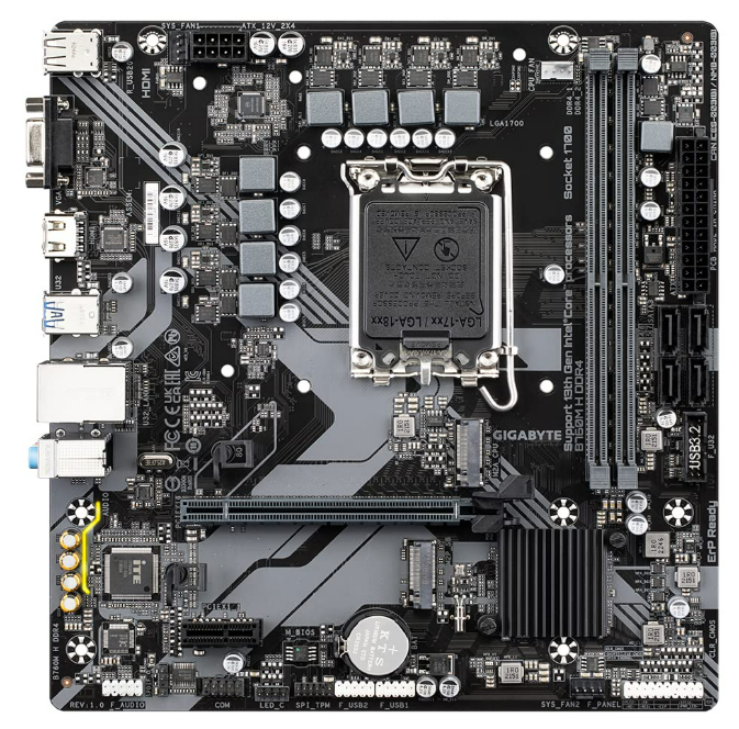 Motherboard Gigabyte GA-H610M H DDR4 | Supports 12th Gen Intel® Core™, Pentium Gold and Celeron Processors, LGA1700 socket