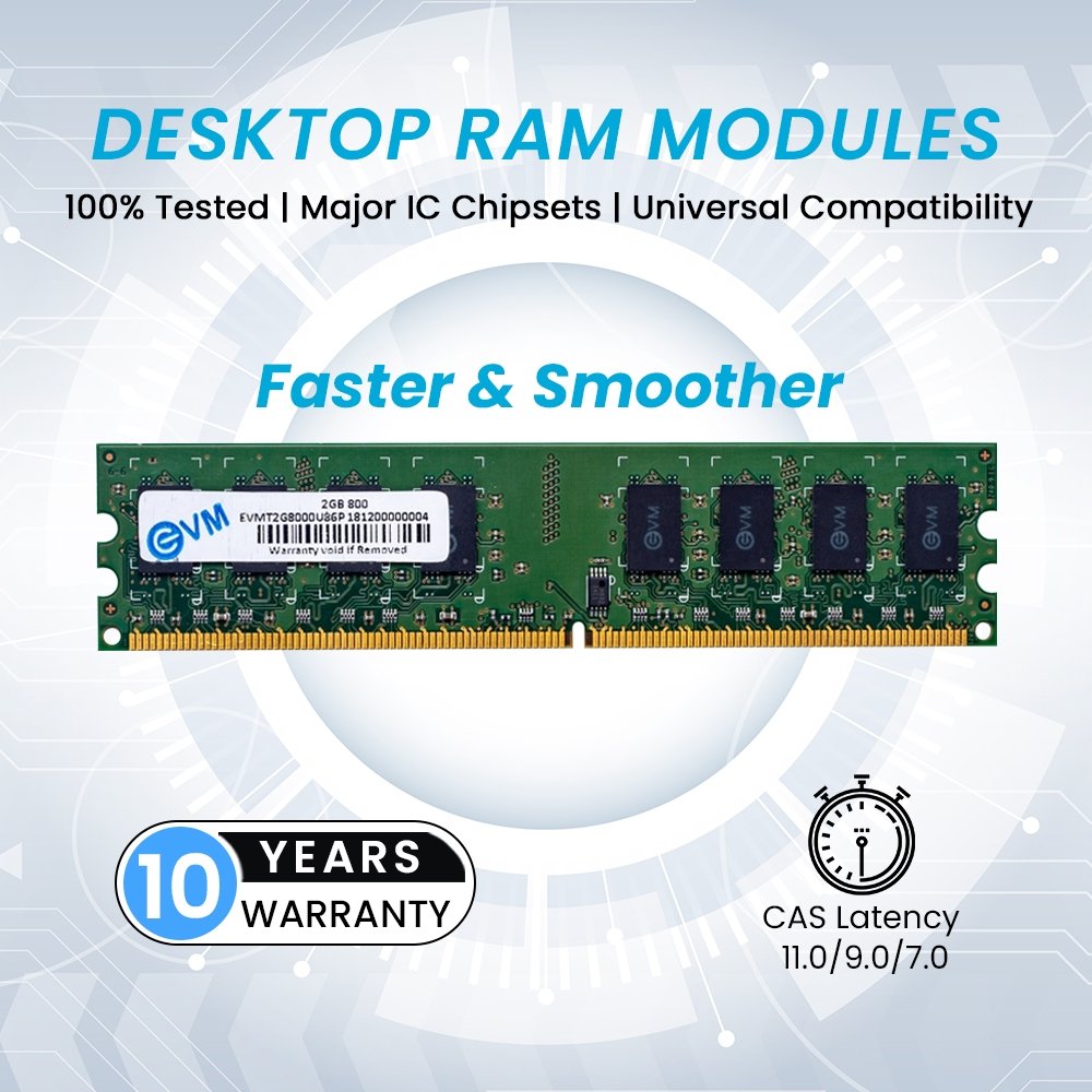 Ram EVM 2GB DDR2 800MHz Desktop EVMT2G8000U86P