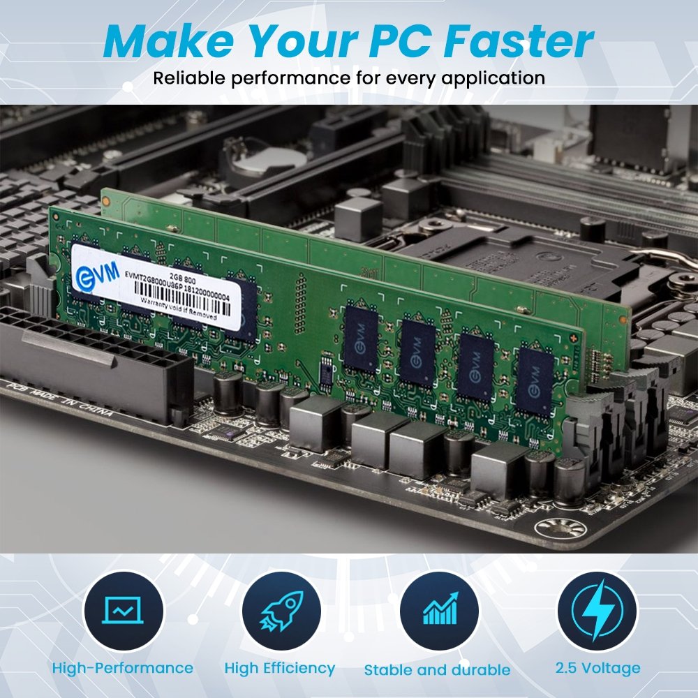 Ram EVM 2GB DDR2 800MHz Desktop EVMT2G8000U86P