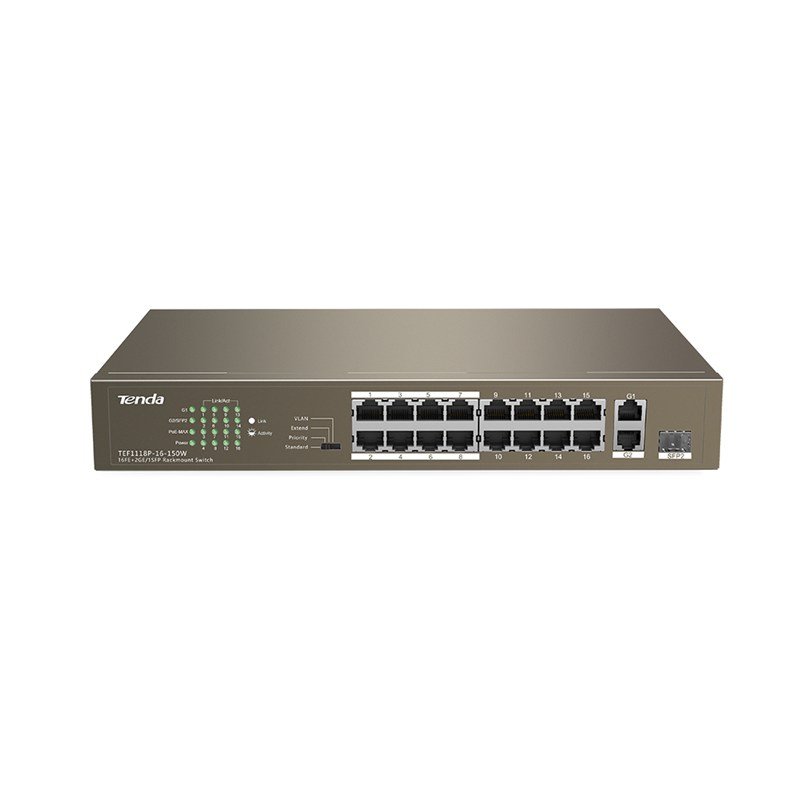 Switch Tenda 10/100 Mbps 16 Port TE-TEF1118P-16 POE