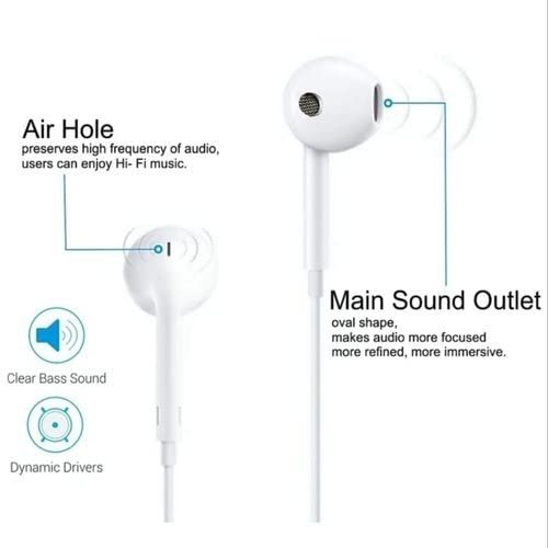Earphone Zebion ZEP-1002 | Wired, With Mic, Compatible With All Mobiles & Tablets, Voice Calling, Superior Audio Output, Extra Deep Bass, White