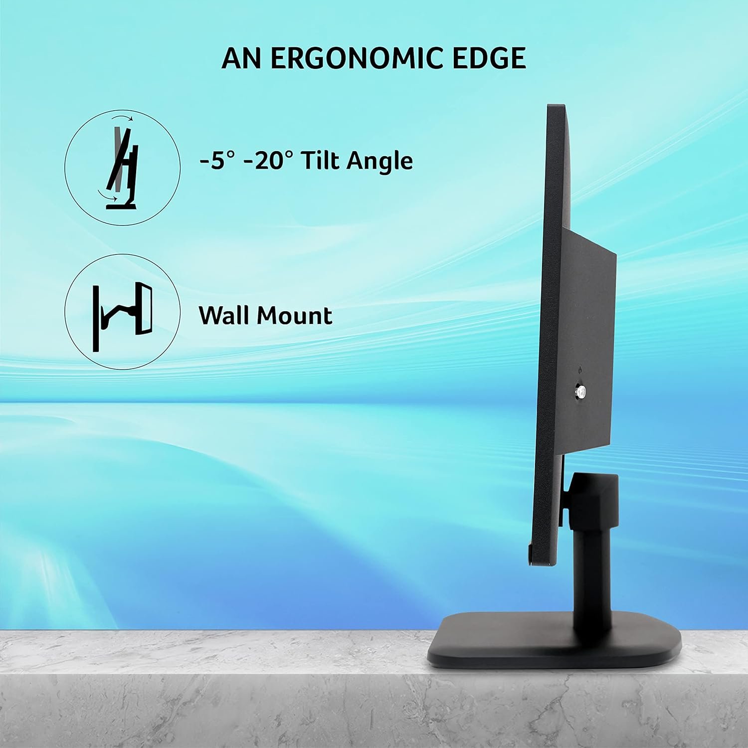Monitor Acer 21.5 Inch (54.6 cm) EK220QE3BI (UM.WE0SI.303) | IPS Full HD (1920x1080) Backlit LED LCD Monitor, 1 MS VRB Response Time, 100Hz Refresh, 250 cd/mΒ² Brightness, 99% sRGB, HDMI 1.4 & VGA Ports With HDMI Cable, Eye Care Features, Black