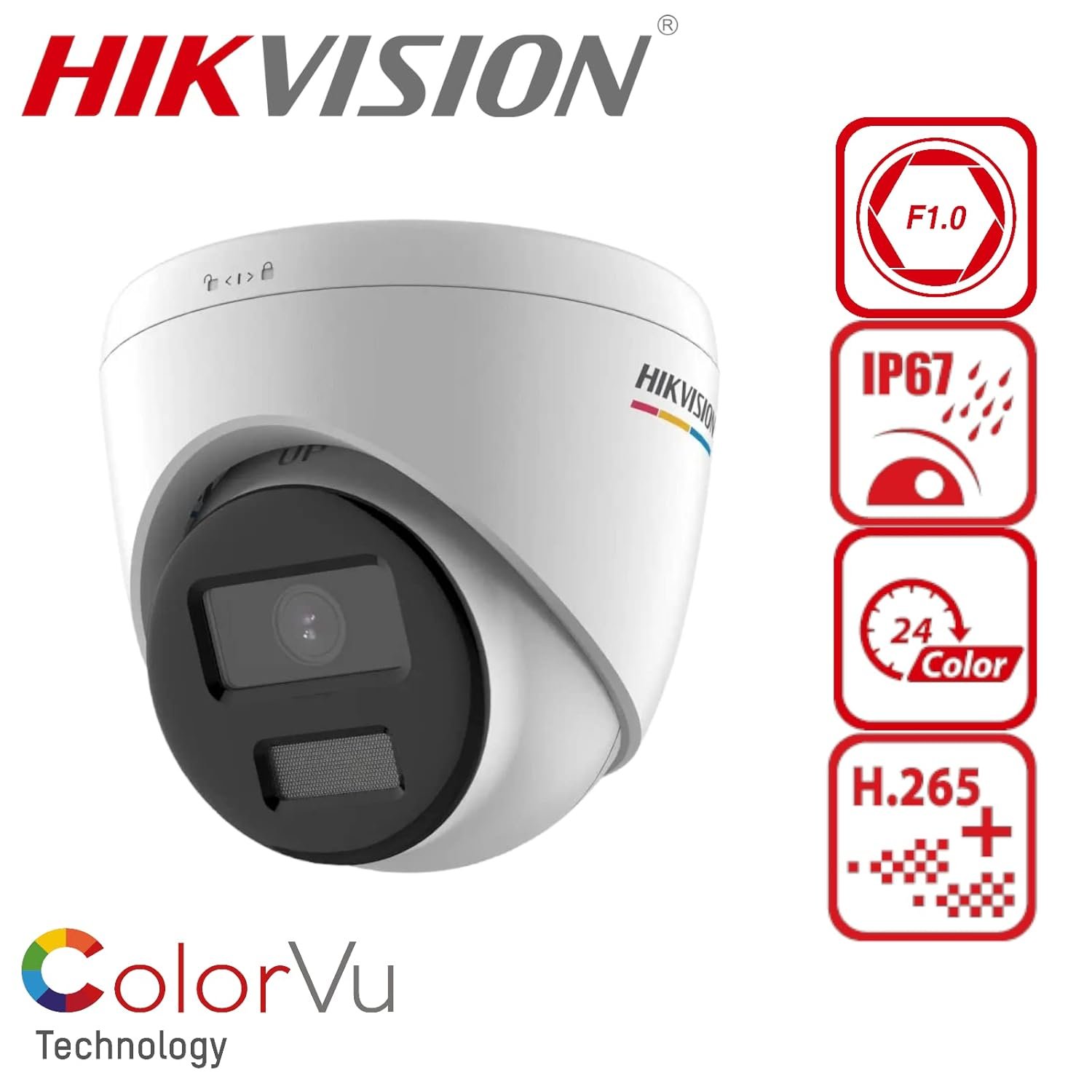 Security Camera Hikvision DS-2CD1327G2-LU | 2 MP ColorVu Fixed Turret Network 4mm Dome Camera