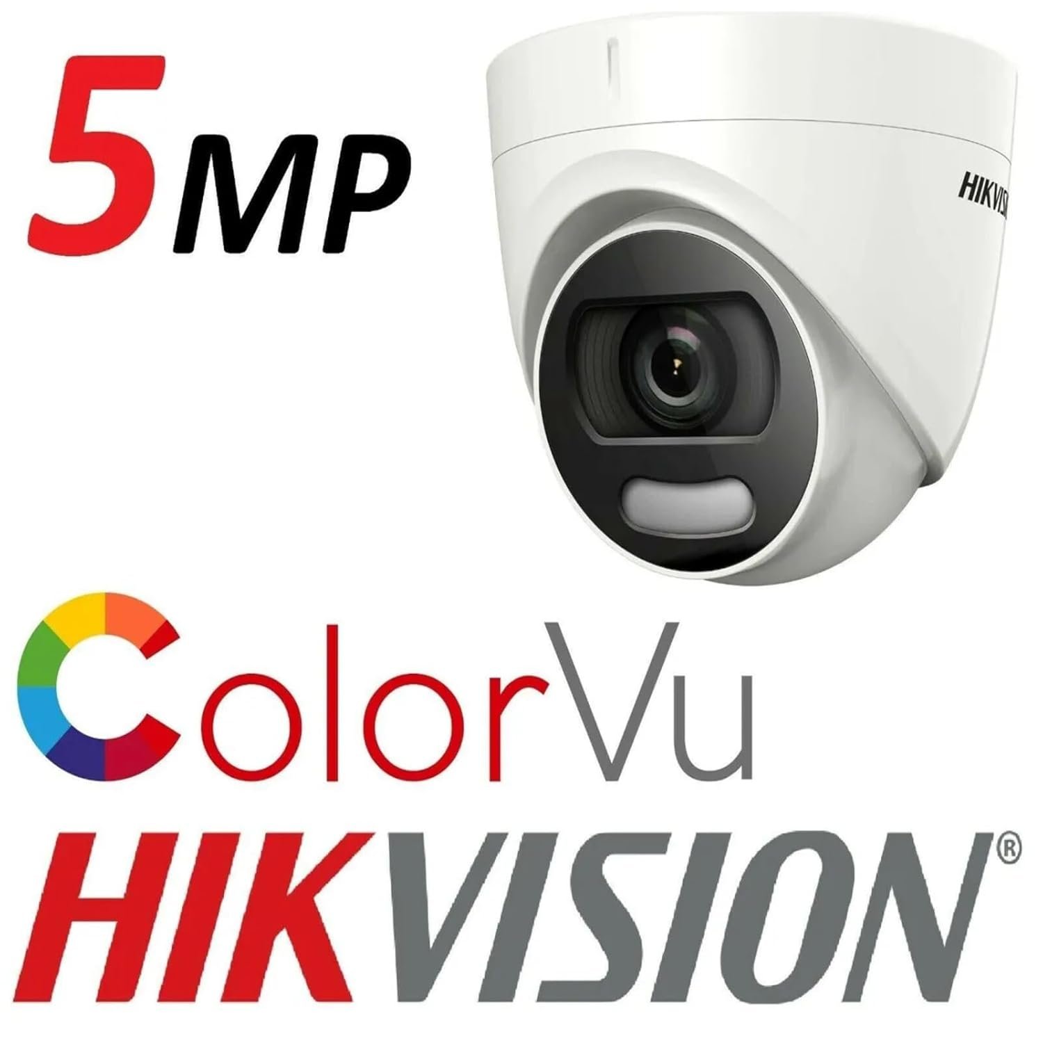 Security camera Hikvision DS-2CE72HFT-F | 5MP ColorVu Fixed Turret Camera, Clear imaging, 3D DNR technology, White