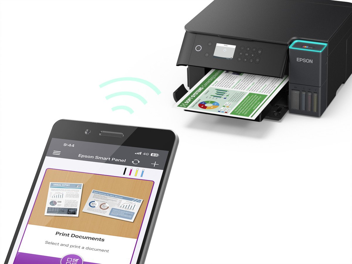 Printer Epson EcoTank L6360 | A4 Wi-Fi All-In-One MultiFunction InkJet Printer, Print, Scan, Copy, Auto-Duplex Print, Compact EcoTank Design, Black