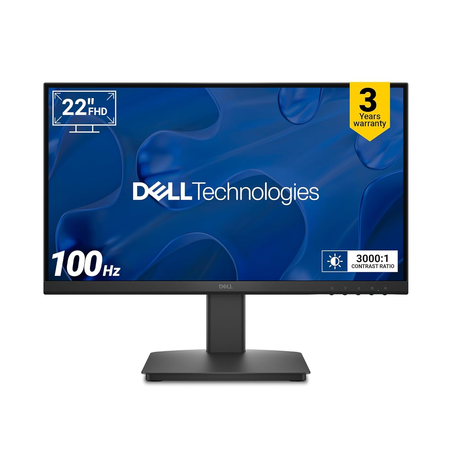 Monitor Dell SE2225HM | 22″ FHD (1920×1080), 100Hz, 5ms, VA panel, 3000:1 contrast, HDMI & VGA ports, tilt-adjustable, wall-mountable, metal stand, black.