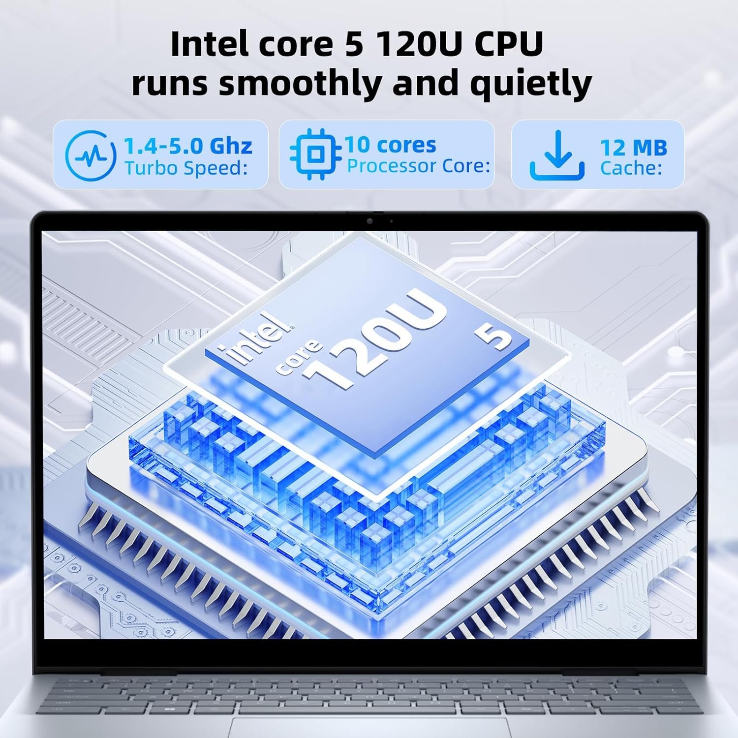 Laptop Dell 14 DC14250 | 14″ FHD+ anti-glare WVA display (300 nits) with ComfortView. Intel Core 5 120U, 16GB DDR5 RAM, 512GB NVMe SSD. Windows 11, Office H&S 2024, M365, backlit keyboard, fingerprint reader, backpack, Platinum Silver.