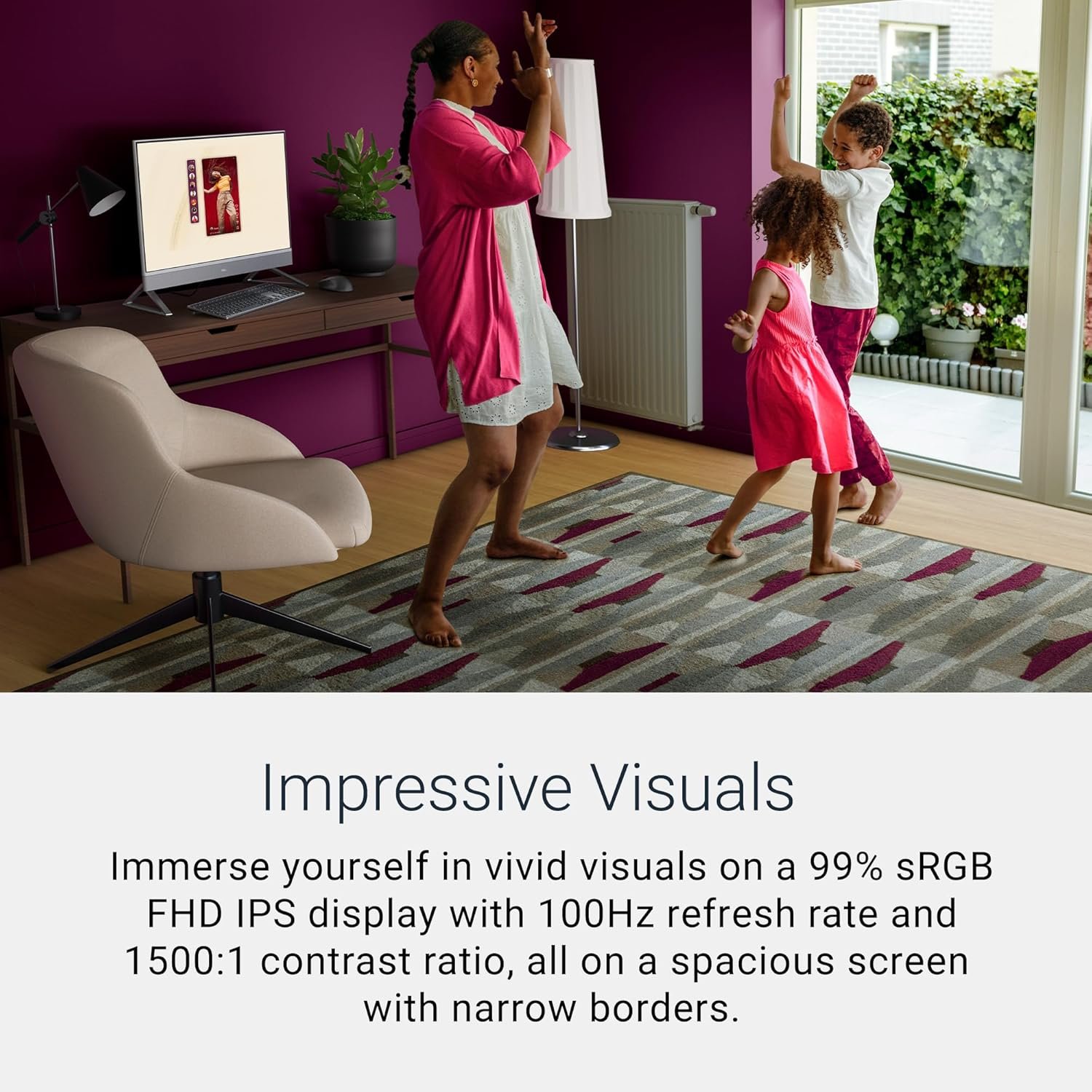 Desktop Dell AIO EC27250 | Intel Core 7-150U Processor, 16GB DDR5, 1TB NVMe SSD, Win 11 + MSO 24 + M365, 1 Year McAfee, 27 Inch FHD Touch Narrow Border, 5MP IR Tiltable Camera, NVIDIA GeForce MX550 2GB GDDR6, Wireless Keyb & Mouse, Pearl White