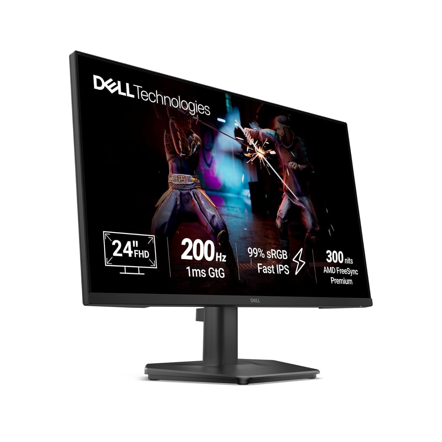 Monitor Dell 24 Inch (60.45cm) FHD IPS Gaming SE2425HG | Full HD (1920 × 1080) Resolution, 200 Hz Refresh Rate, Tilt, 16:9 Aspect Ratio, 16.7 Million Colors, 2 HDMI Ports, 1 DisplayPort 1.4 Port, Black