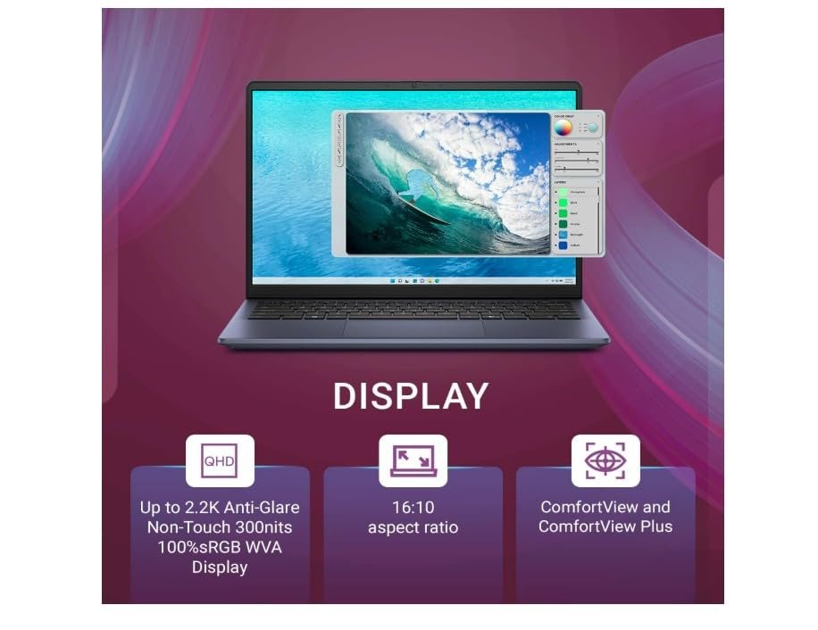 Laptop Dell Inspiron 14 5440 OIN54403003C1RINU1O | Intel Core 3-100U (14th Gen) Processor, 8GB DDR5 RAM, 512GB M.2 PCIe NVMe SSD, DOS, 14" FHD Anti-Glare Display. Intel UHD Graphics, With Bag, Ice Blue