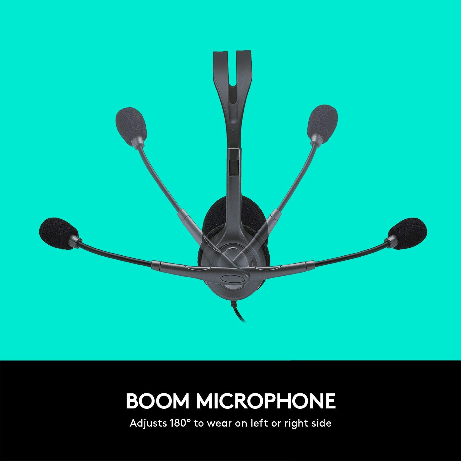 Headset Logitech Stereo H111 | Stereo Headphones, Single Pin, Noise-Cancelling Mic, 3.5 mm Audio Jack, Black