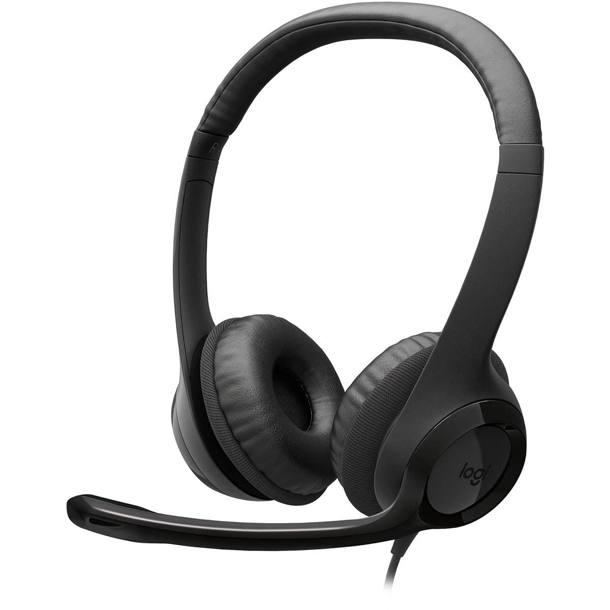 Headset Logitech H390 Wired Stereo Headphones with Noise-Cancelling Microphone, USB - A, In-Line Controls, Used on PC / Mac / Laptop - Colour Black
