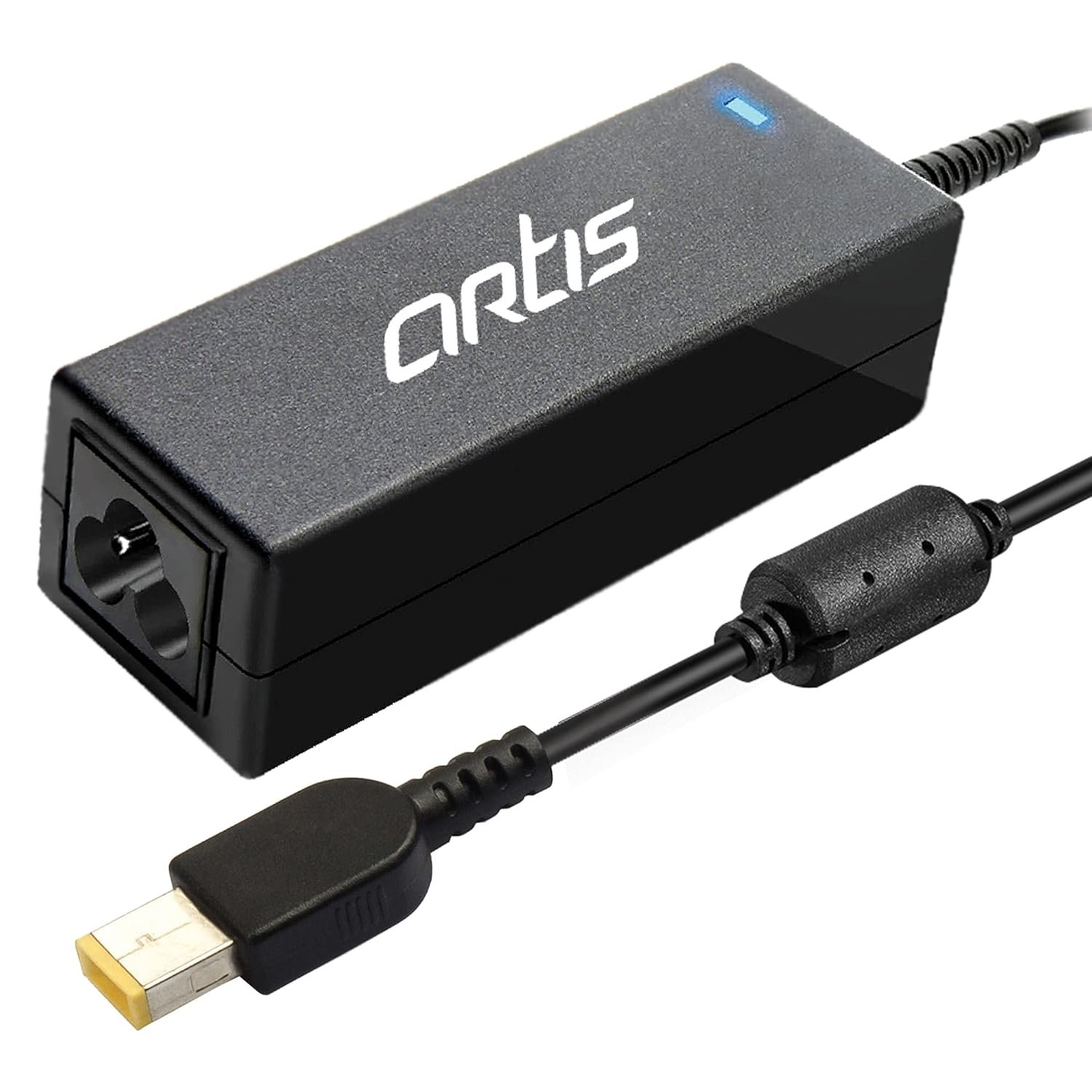 Adapter Artis A0401 45Watt Laptop Charger without Power Cord, Compatible With Lenovo Laptops, 20V/ 2.25A, Pin Size: USB, (BIS Certified), Black