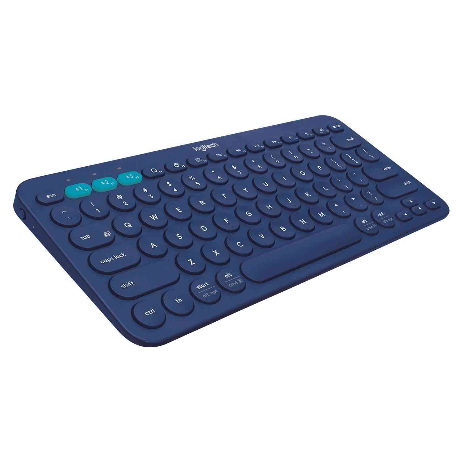 Keyboard Logitech Wireless K380 | Multi-Device Bluetooth Keyboard for Windows, Apple iOS, Apple TV, Android or Chrome, for PC / Mac / Laptop / Smartphone / Tablet (Blue)