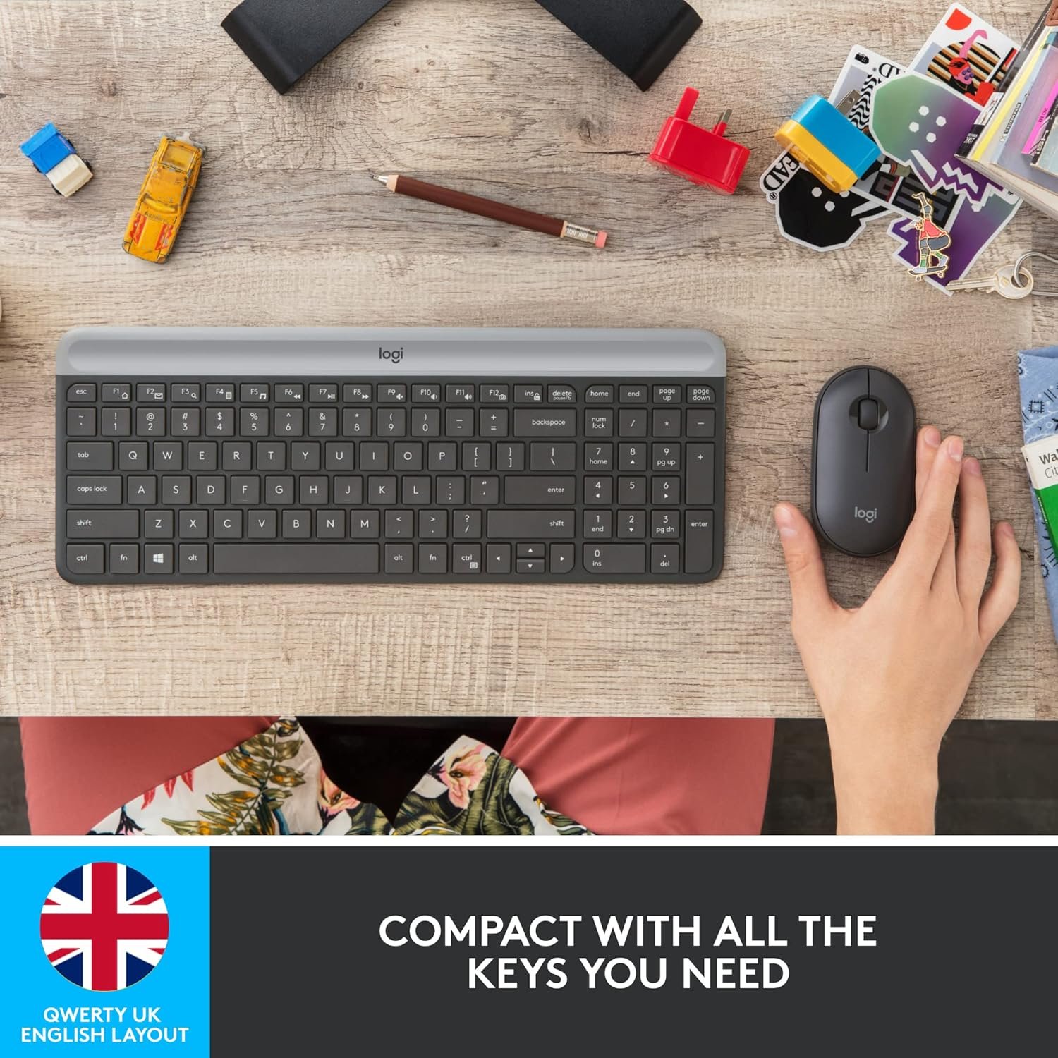 Keyboard + Mouse Combo Logitech MK470 Slim Wireless - Graphite