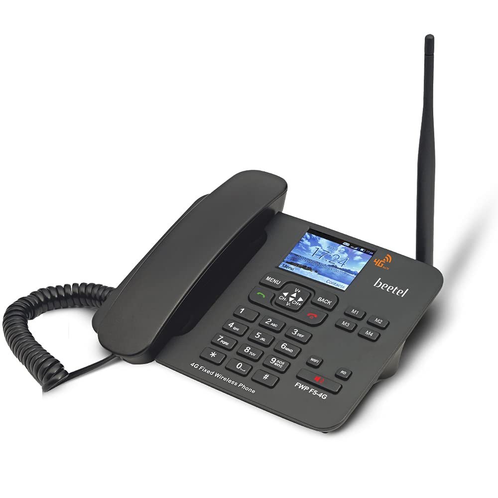 Landline Phone Beetel  FWP F3-4G |  | Beetel F3 4G Fixed Landline Wireless Phone with Hotspot, LED Backlight, 2 Way Digital Speaker, Supports 4G Volte, 4G LTE, 3G, 2G | Colour:- Black