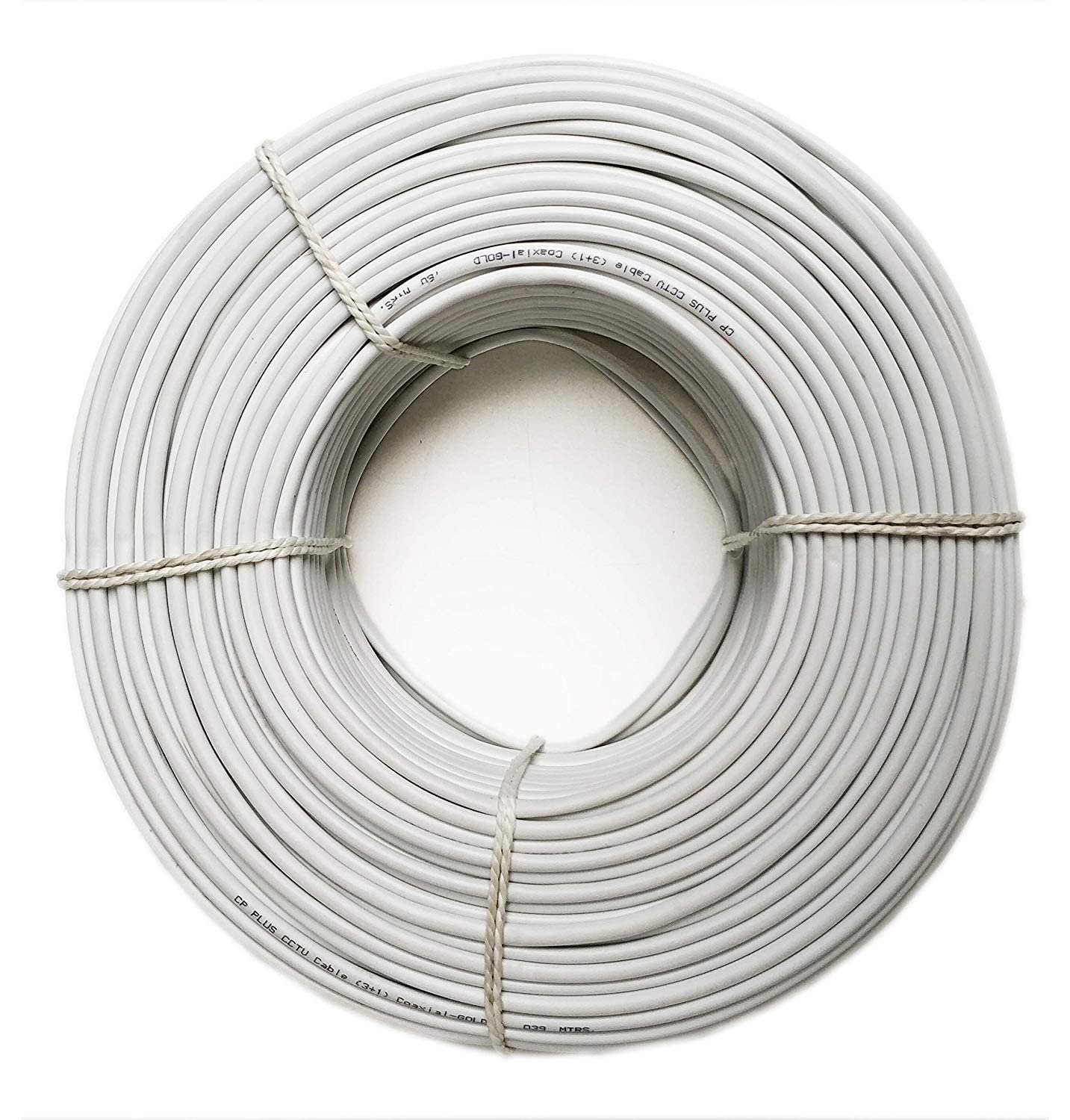 Cable CP Plus CCTV Co-Axial 3+1 CP-ECC-180RS | Length: 180mtr. Solid Annealed Bare Copper Conductor, PVC Insulated, White
