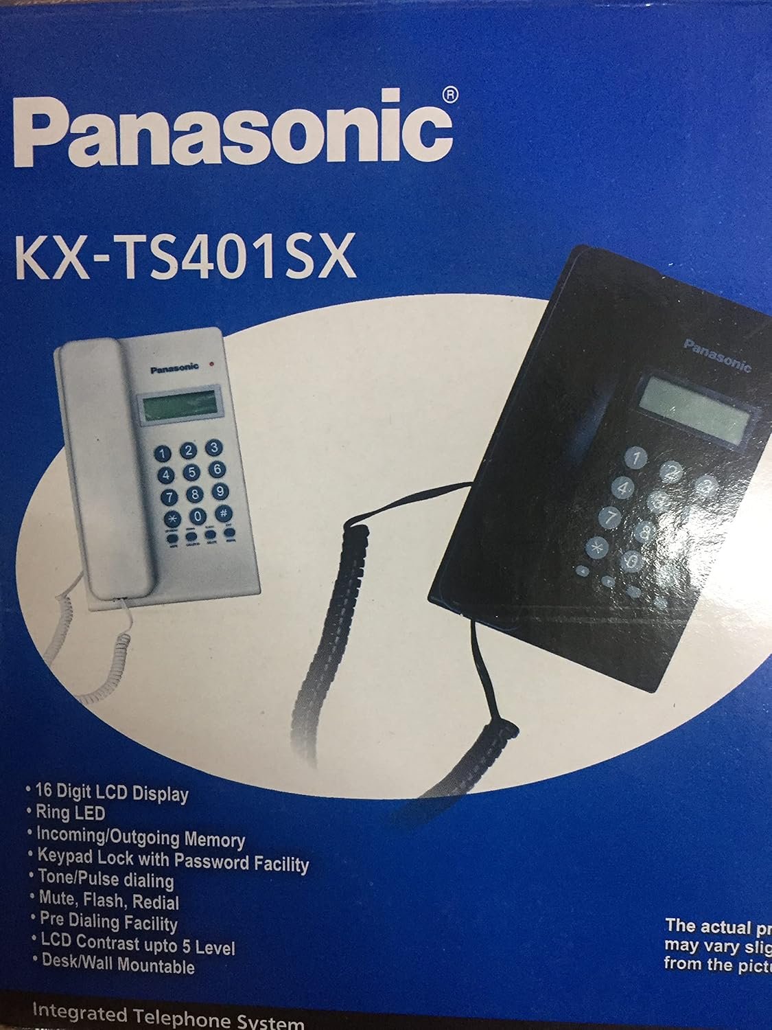 Landline Phone Panasonic KX-TS401SX | Corded Landline Telephone System Black