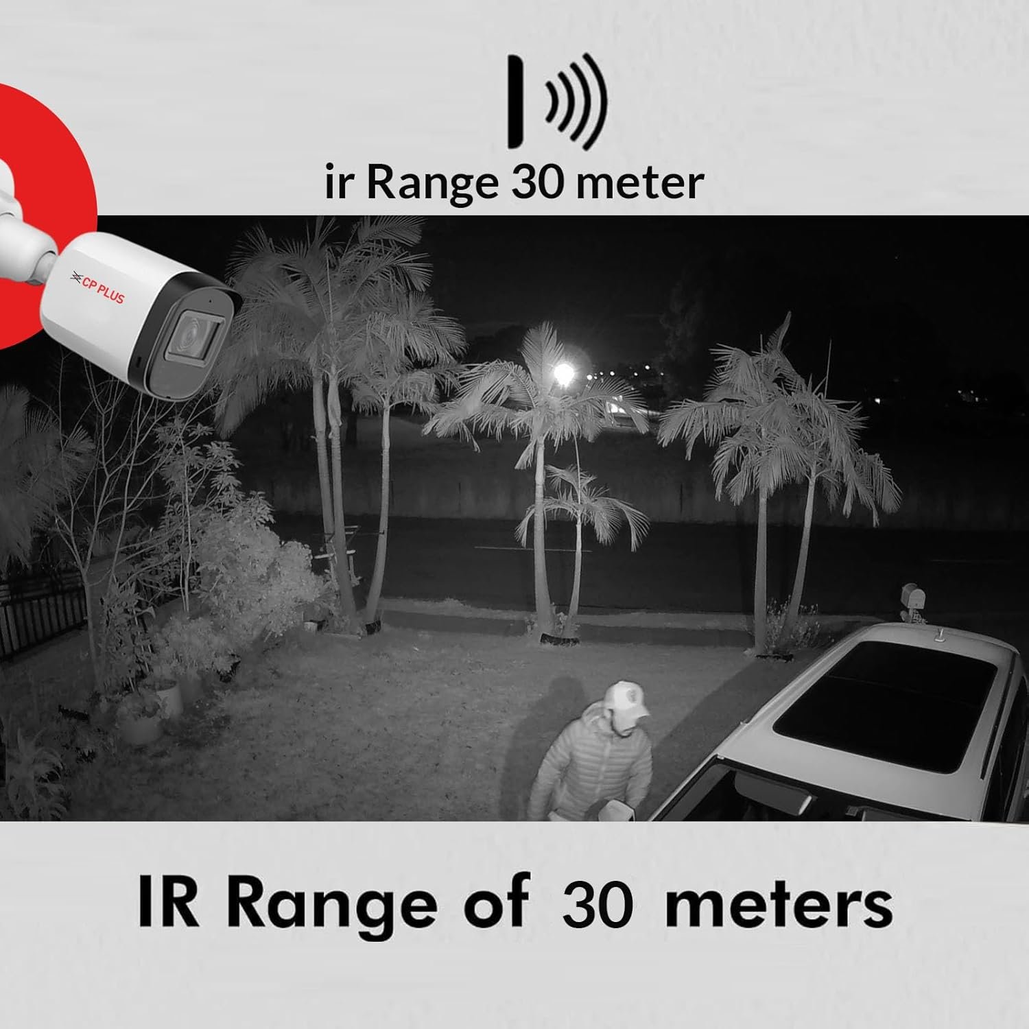 Security Camera CP Plus CP-URC-TC24PL3C | 2.4MP Dual IR Bullet Camera, 3.6mm Fixed Lens, 30Mtr IR Range, Day/Night Vision, DWDR, HDCVI